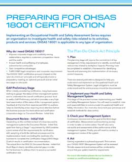 Preparing for OHSAS 18001