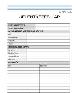 Jelentkezési lap 